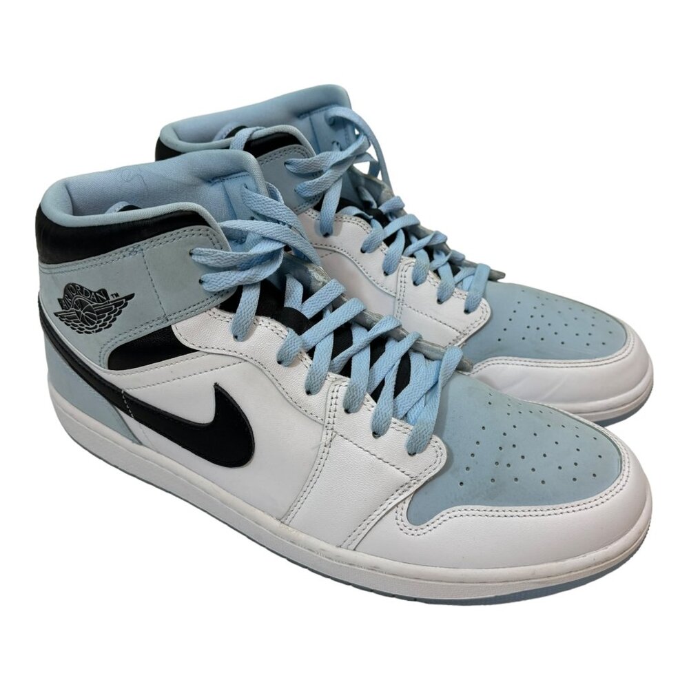 Nike Air Jordan 1 Mid SE‎ 'White Ice Blue' DV1308-104 Size 14 with Original Box